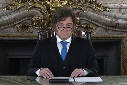 Milei, durante la cadena nacional por Malvinas