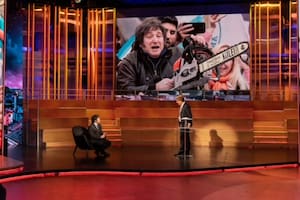 Milei durante su entrevista en el programa italiano "Cuarta república".