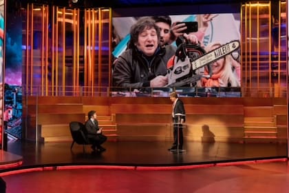 Milei durante su entrevista en el programa italiano "Cuarta república".