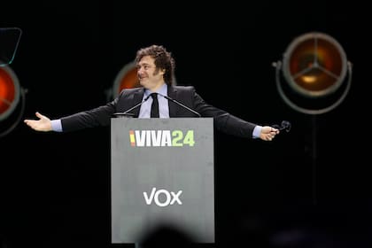 Milei, durante su intervención en la convención política de Vox "Europa Viva 24"