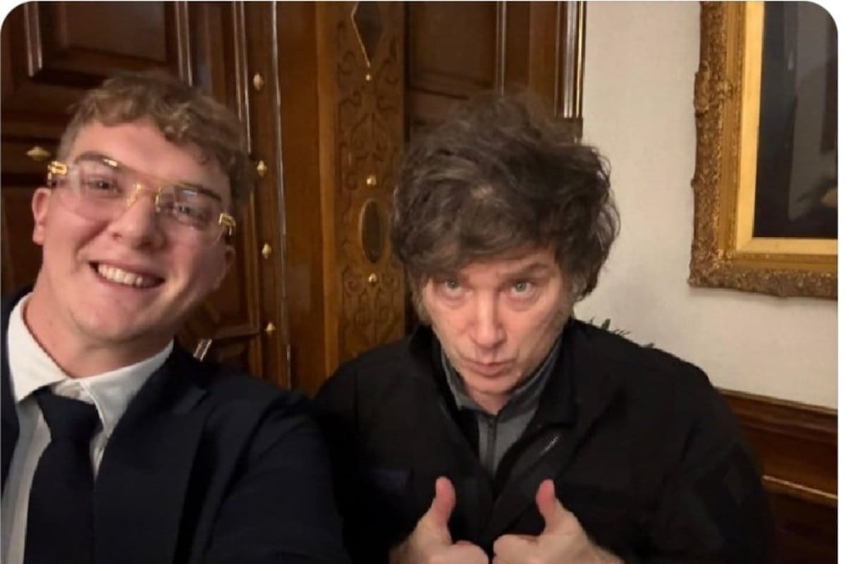 Milei, en la Casa Rosada, con Hayden Mark Davis, a quien ahora señalan como responsable de $LIBRA