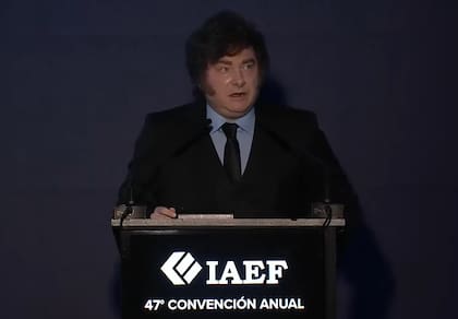 Milei en la convención anual del IAEF