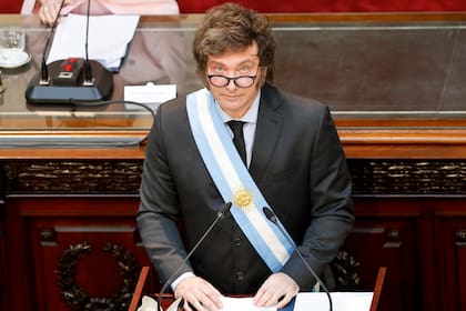 Milei en la inauguración de las sesiones ordinarias