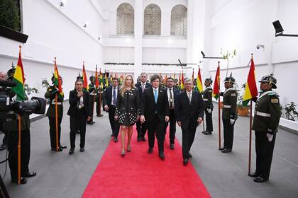 Milei en su llegada a la asunción del presidente