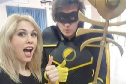 Milei interpretando al Capitán AnCap, junto a Lemoine