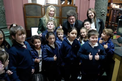 Milei, junto a los alumnos