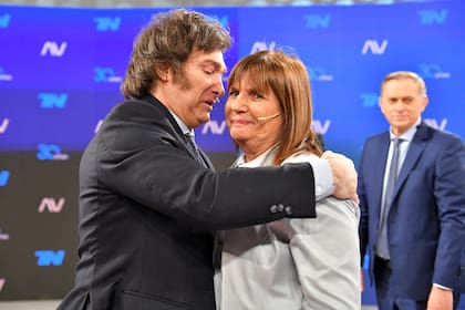Milei y Bullrich en el programa A Dos Voces