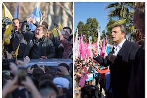 Milei y Massa, durante su paso por Mendoza a comienzos de agosto