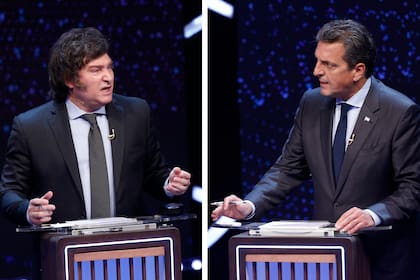 Milei y Massa, en el debate rumbo al balotaje