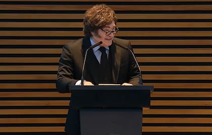 Milei y un discurso que duró menos de dos minutos