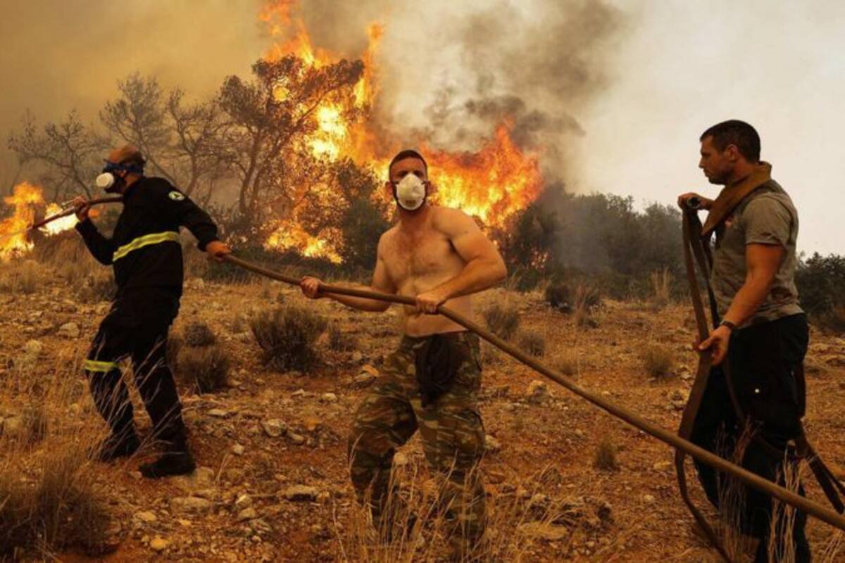 Miles de hectáreas fueron arrasadas por el fuego en Grecia