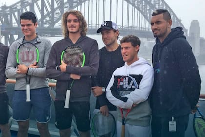 Milos Raonic, Stefanos Tsitsipas, Lucas Pouille, Diego Schwartzman y Nick Kyrgios, algunos de los jugadores en la presentación de la Copa ATP