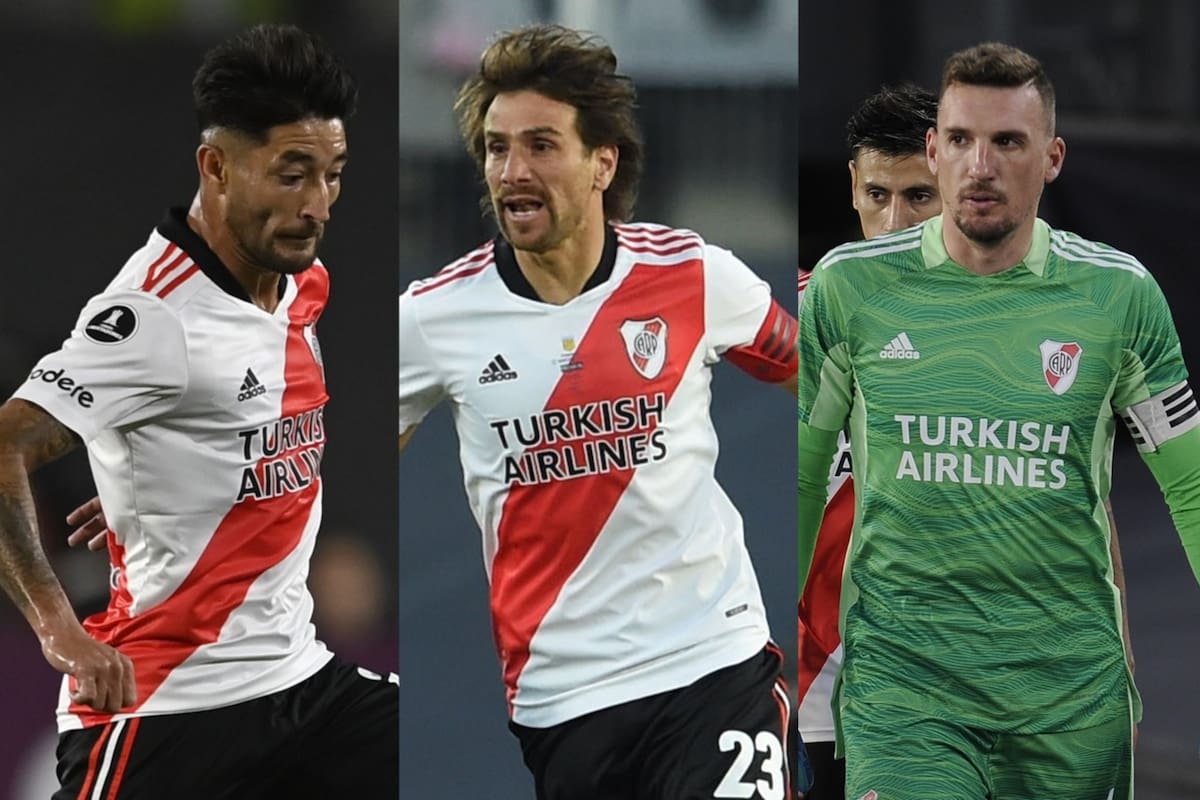Milton Casco, Leonardo Ponzio y Franco Armani, los tres jugadores que más partidos disputaron con Marcelo Gallardo