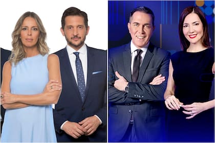 Milva Castellini y Germán Paoloski en El noticiero de la gente y Rodolfo Barili y Cristina Pérez en Telefe noticias, el tándem líder a la hora de contar la actualidad