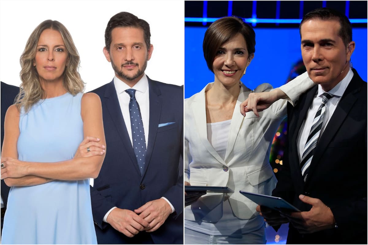 Milva Castellini y Germán Paoloski en El noticiero de la gente y Cristina Pérez y Rodolfo Barili en Telefe Noticias, los líderes de la información televisiva del lunes