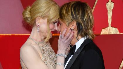 Mimosos, en la alfombra: Nicole Kidman y su esposo, Keith Urban