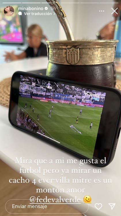 Mina Bonino mostró cómo Federico Valverde miraba un partido de la Copa Argentina