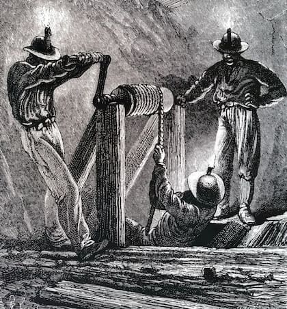Mineros en Cornwall a mediados del siglo XX. Foto: Getty Images