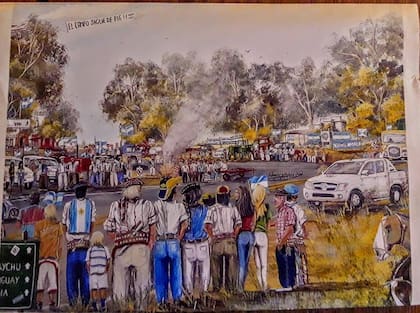 "Minga de rodillas", la pintura que representó La 125