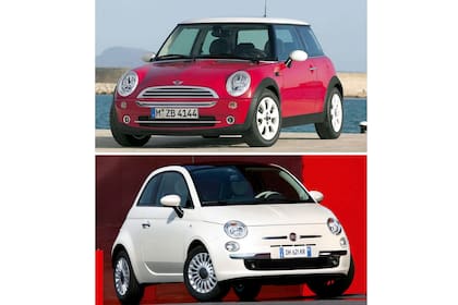 Mini Cooper y Fiat 500. Dos secuelas exitosas de los populares citycars de los ‘50, que revivieron en 2001 y 2008 como si no hubiesen pasado varia décadas