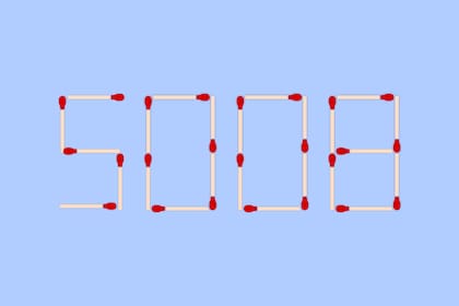 Mirá bien qué posibilidades la imagen de un lado y del otro, tal como ha sido presentada o girada 180 grados. ¿De qué manera podés obtener un número mayor si solo podés mover dos fósforos?