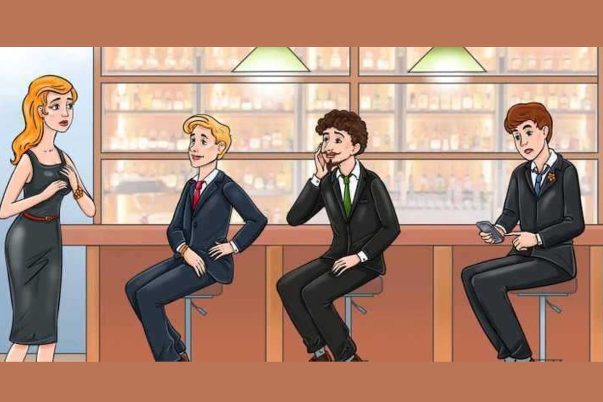 Mirá la imagen y descubrí cuál de los tres hombres es el esposo al que espera la dama