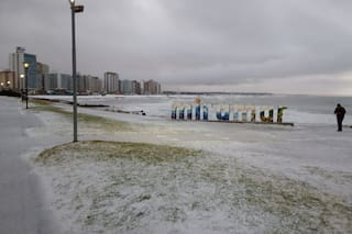 Así fue la copiosa nevada: los techos, las calles y la playa amanecieron blancos