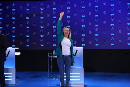 Miriam Bregman, la candidata del Frente de Izquierda y los Trabajadores-Unidad durante el debate en el que focalizo sus ataques a Javier Milei