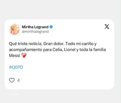 Mirtha despidió a Jorge Messi