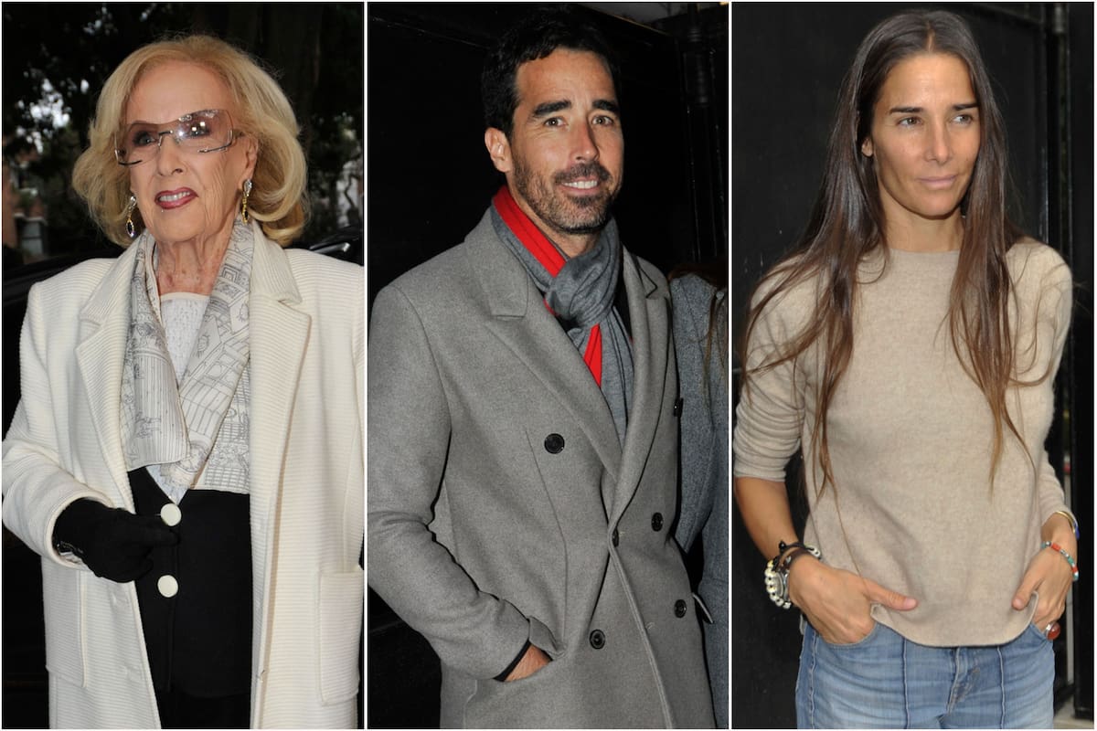 Mirtha Legrand y sus nietos Nacho y Juana Viale, en sus respectivas llegadas a la fiesta de cumpleaños de Marcela Tinayre