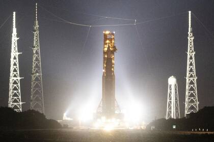 Misión Artemis I en la plataforma de lanzamiento