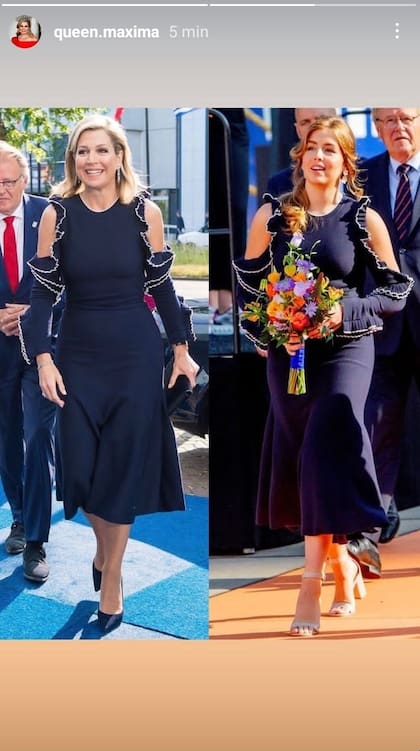 Mismos atuendos. Alexia lució durante la inauguración del buque Vox Alexia, el mismo atuendo que Máxima estrenó años atrás