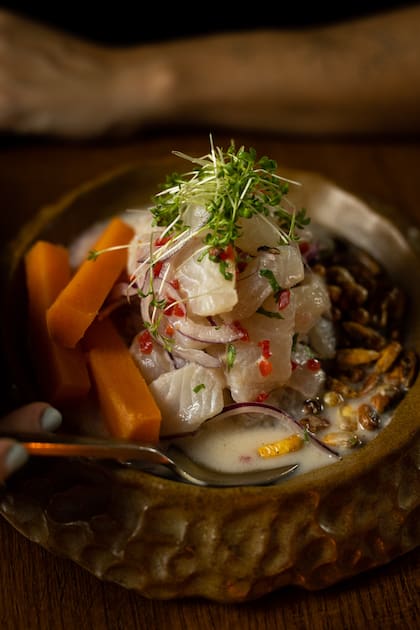 Mix de mariscos y boniato.