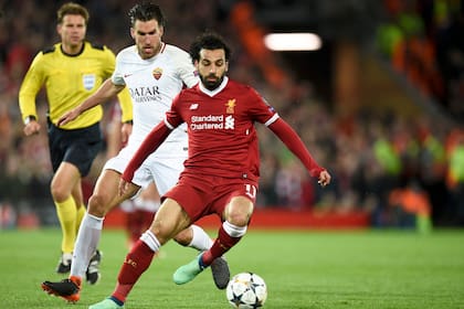 Mo Salah, marcó dos goles en la semifinal ante Roma