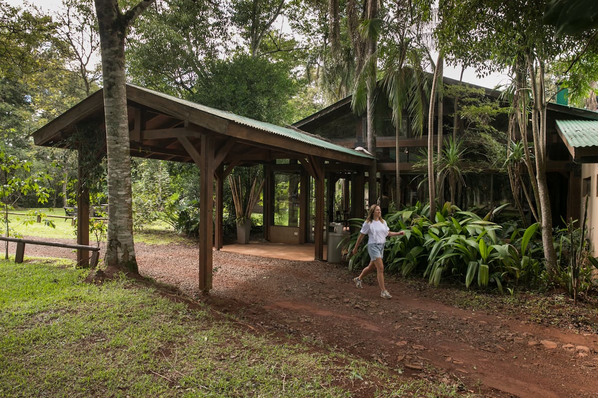El hotel está emplazado en medio de la selva paranaense.