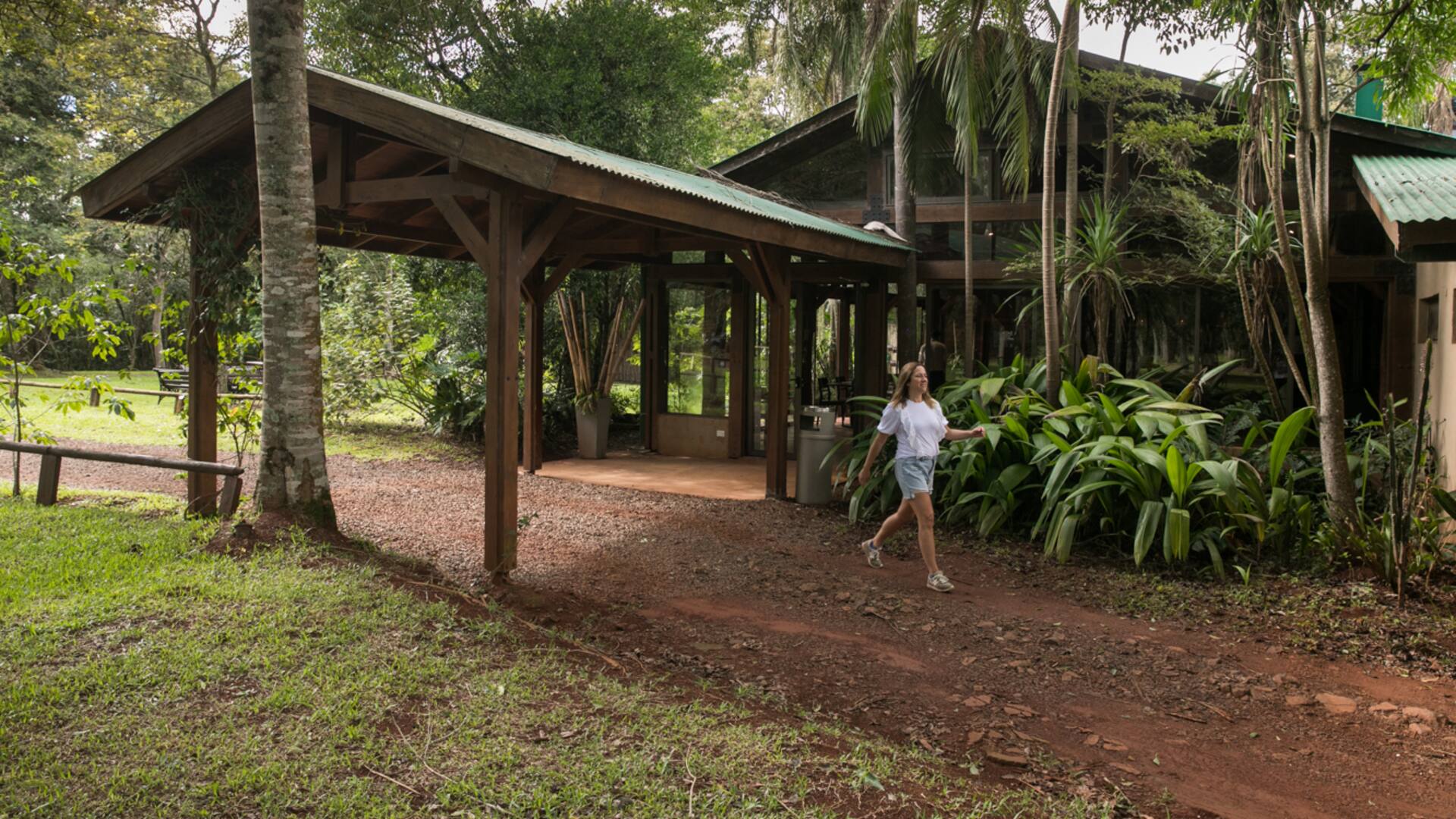El hotel está emplazado en medio de la selva paranaense.