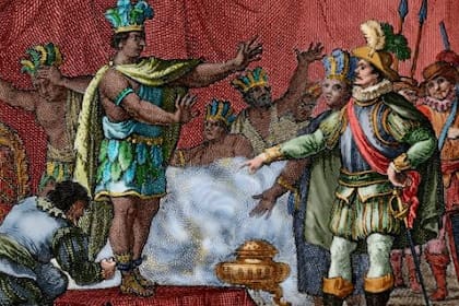 Moctezuma y Hernán Cortés