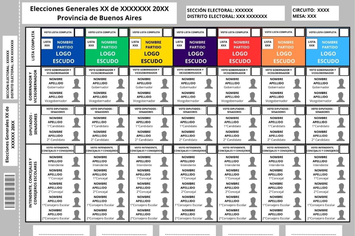 Modelo de boleta Unificada de papel para provincia de Buenos Aires