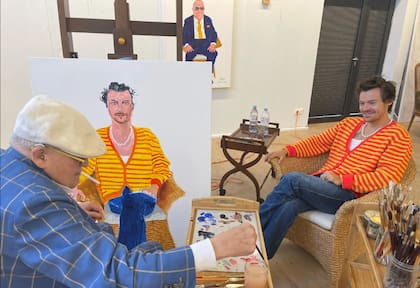 Modelo vivo: dos días de sesión entre el ícono pop y el famoso pintor británico