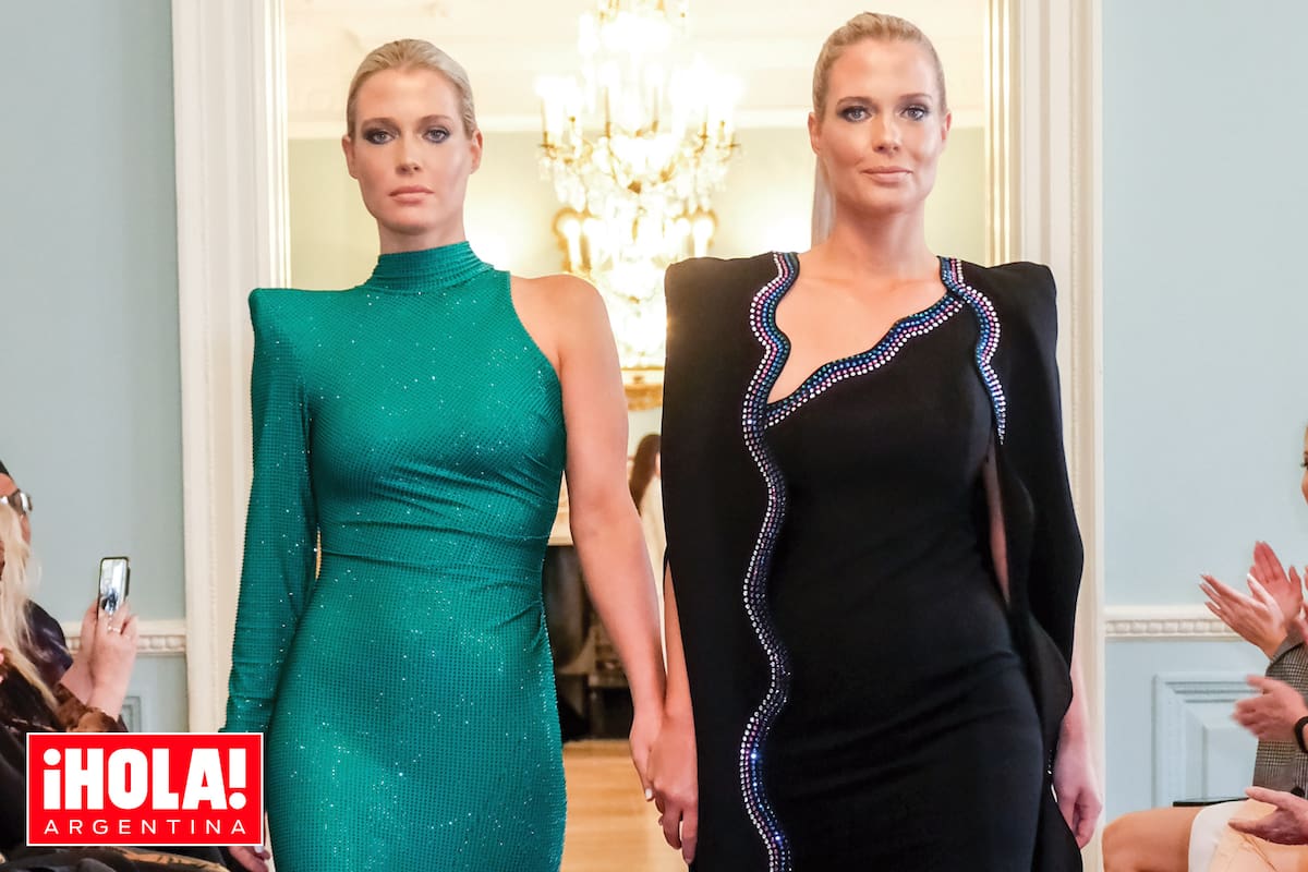 Modelos con estirpe. Las hermanas, que forman parte de Storm, la famosa agencia británica de modelos, en una de las pasadas del diseñador Josh Birch Jones durante la Semana de la Moda londinense.