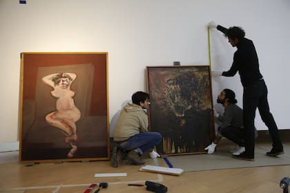 momtaje de la muetra inaugural del edificio ampladi del museo de arte moderno, MAMBA. (son sÑlo esas 2 situaciones que fueron dirigidas por la directora del museo, no queria que se vea nada del montaje al azar) Foto: Silvana Colombo