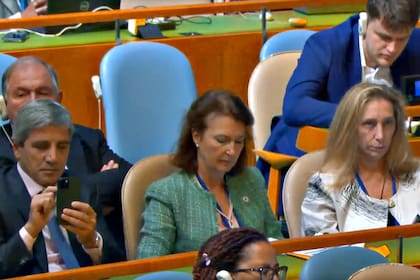 Mondino y Karina Milei, durante la asamblea general de las Naciones Unidas