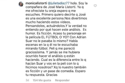 Mónica del Carril le respondió a Julieta Díaz por sus comentarios sobre un sketch de José María Listorti