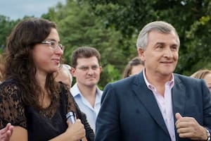 Mónica Snopek junto al gobernador de Jujuy, Gerardo Morales