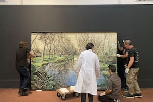 Montaje de "Argentina (Paisajes)", de Mondongo, en el Museo Castagnino, primera estación de una gira federal