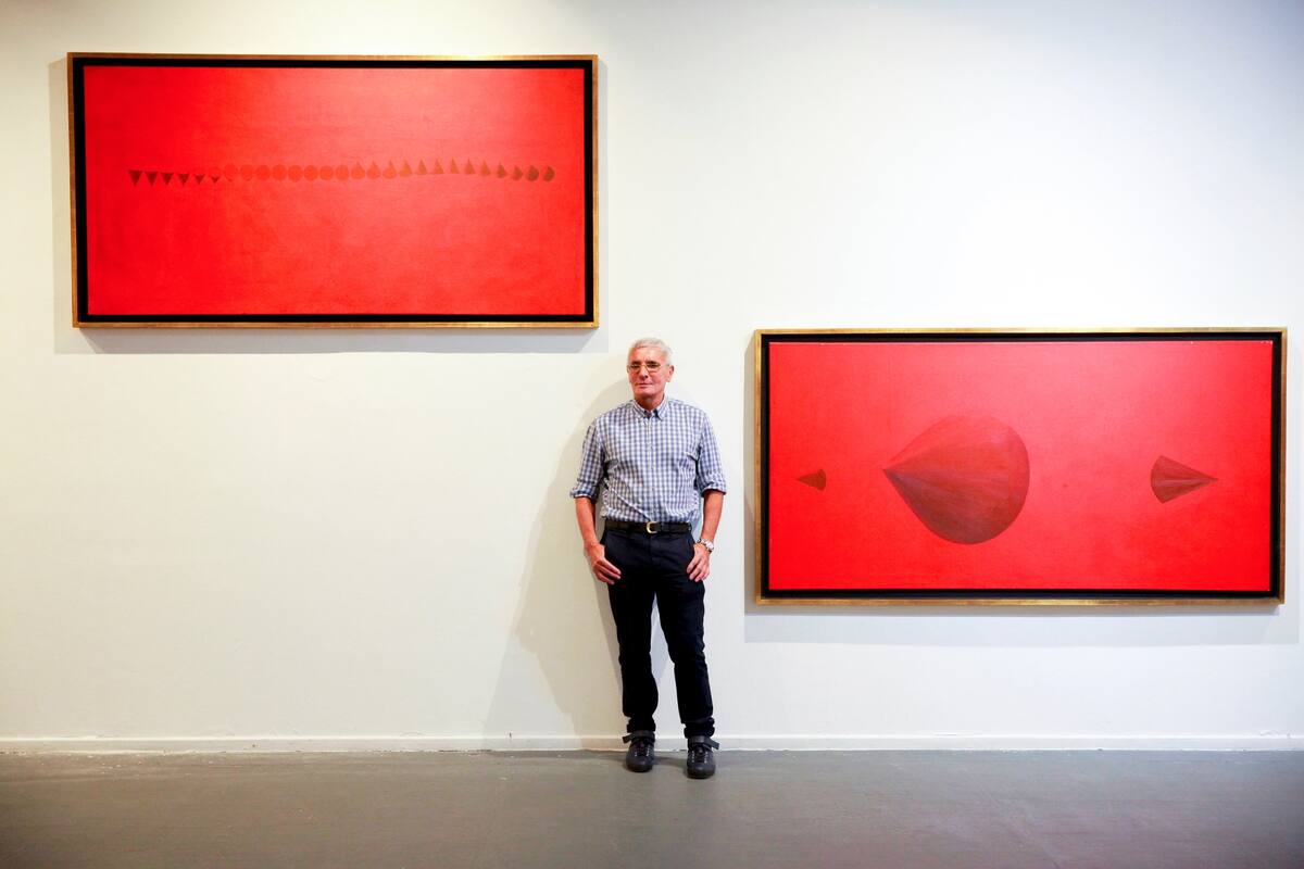 Montaje de la Muestra de Esteban Tedesco en el Borges