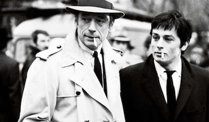 Montand y Delon, en una típica estampa del cine francés de los años 70