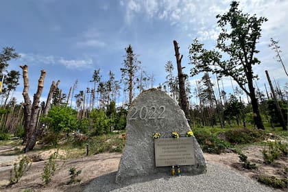Monumento de “zona cero” de la defensa de Kiev en Moshchun