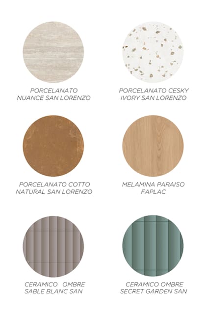Para el dormitorio principal, Plazibat armó una propuesta cálido y natural, a partir de una paleta de tonos tierra, neutros claros y verdes suaves.