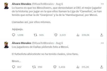 Morales también arremetió contra los fans del delantero argentino a quienes llamó como Messilovers